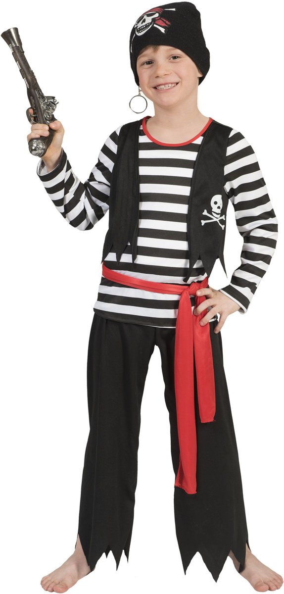 Piraat & Viking Kostuum | Piraat Dyon | Jongen | Maat 140 | Carnaval kostuum | Verkleedkleding